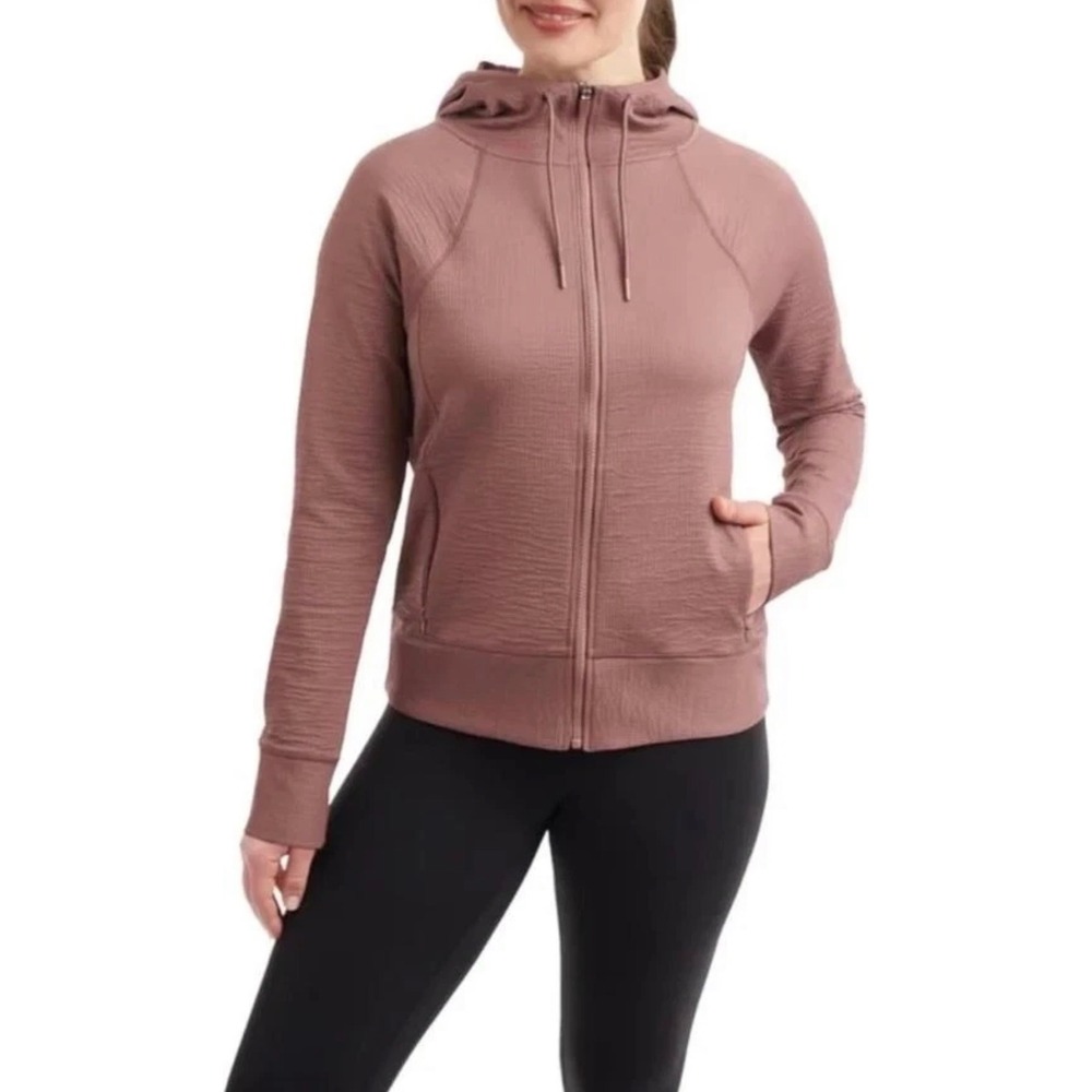 Kirkland Signature Womens Active Full Zip Hoodie Mauve Medium NEW Gorpcore Walk